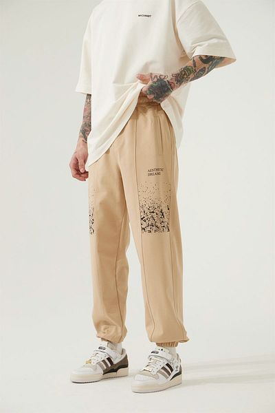 Machinist Ανδρικό Aesthetic Dreams Printed Organic Cotton Jogger Beige Sweatpants
