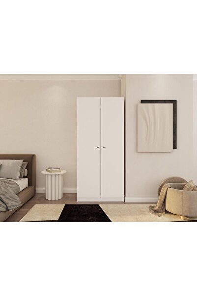 Masif Market Fırtına 2 Kapaklı Gardırop Beyaz Renk