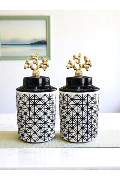 ferayhome Mutfak ve Salon Aksesuarı Dekoratif Obje Baharatlık Silindir 2 li S...