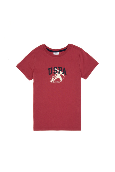 U.S. Polo Assn. تي شيرت للأولاد برقبة دائرية من الكرز 50307313-VR223