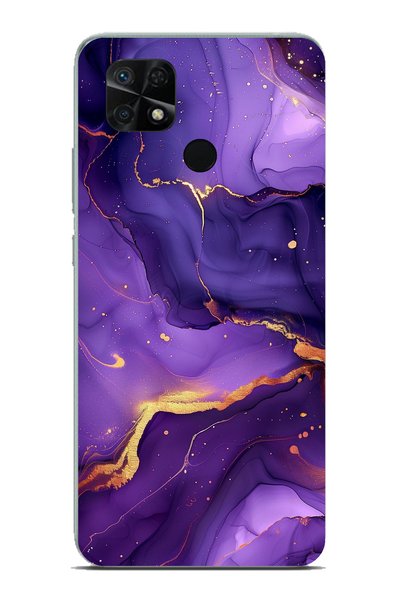 TechTree Redmi 10C - POCO C40 متوافق مع حجر الجمشت الأرجواني والرخام الشفاف م...