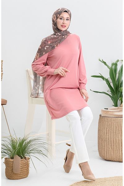 sefamerve Basic Tunic 1120-03 Dusty Rose