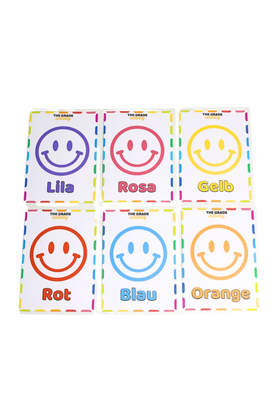 The Grade Almanca Renkler Öğreten Yaz-Sil PVC Duvar Posteri Çocuklar İçin Eğitici Poster Almanca Dil Eğitimi