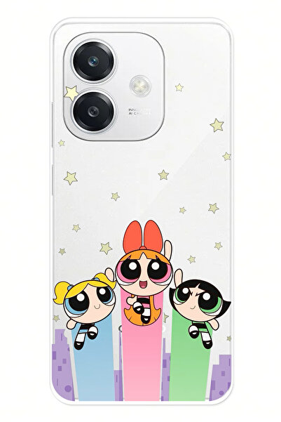 TechTree جراب من السيليكون الشفاف بتصميم Powerpuff Girls متوافق مع هاتف Oppo A3