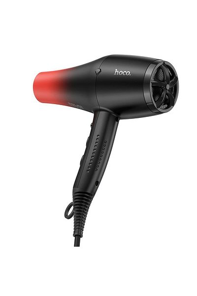 REDz Accessories Uscător de păr Hoco HP15 – Compact, Puternic și Portabil, Negru/Roșu