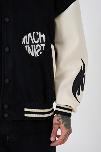 Machinist Erkek Cloud Oversize Siyah Bomber Ceket