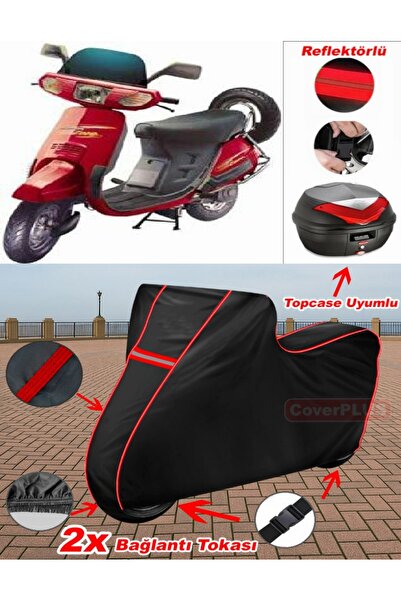 CoverPlus Honda Kinetic DX Tarpaulin BLACK Topcase Rear Bag Compatible Motor ...
