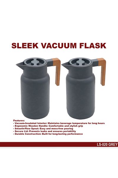 TrentonGCC Premium Vacuum Flask with Wooden Handle - Set of 2