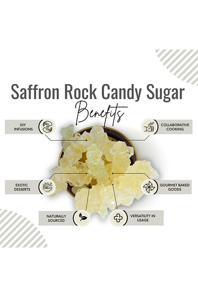 AWAFI MILL Saffron Sugar Candy | Rock Candy - Bottle of 100 gram / 3.5 Oz
