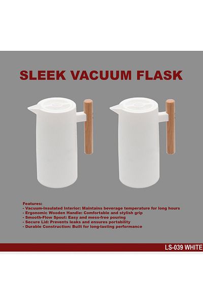 TrentonGCC Premium Vacuum Flask with Wooden Handle - Set of 2