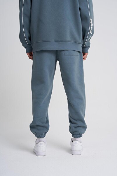 Machinist Men's Embroidered Jogger Oversize Blue Sweatpants
