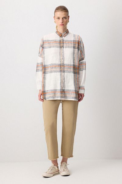 Touché Privé 100% Cotton Plaid Oversize Shirt