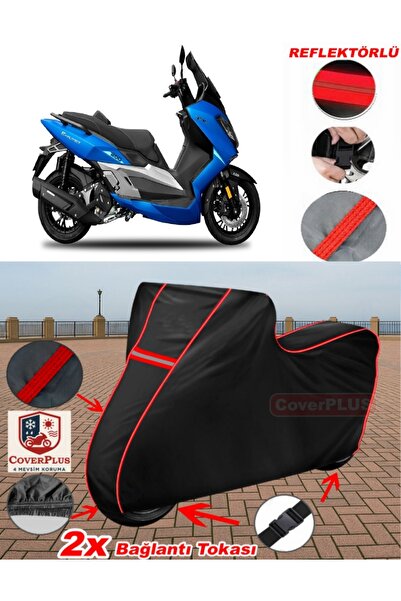 CoverPlus Yuki T11 Explorer قماش القنب الأسود للدراجات النارية قماش القنب غطا...