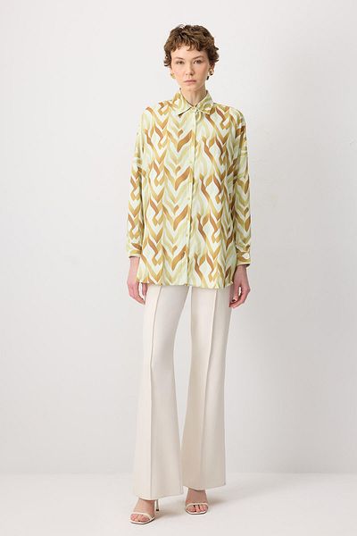 Touché Privé PATTERNED OVERSIZED SATIN SHIRT