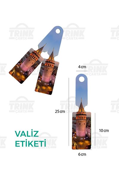 Trink Çanta Trink Bag Patterned Silicone Suitcase and Luggage Luggage Tag with Name * 2 Pieces *