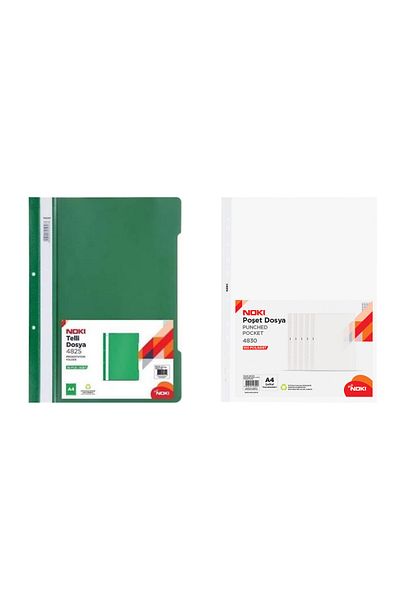 Noki Wire File + Bag File Office Set (50 Green Wire File + 100 Bag File)