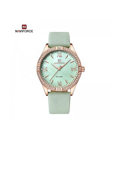 Naviforce Women's Quartz Watch, Elegant Style, Casual Business Evening, Waterproof Watch, Silicone Strap