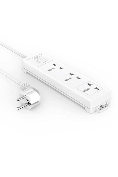 REDz Accessories Extension Cord XO-WL17 EU, 3 Sockets 2500W, Switch, Cable 2m, White
