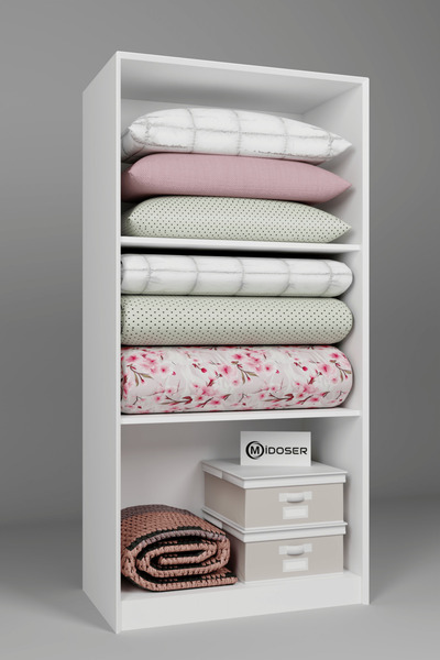 midoser Lucas 2 Kapılı Yüklük, Yorgan, Yastık Dolabı - Mat Beyaz