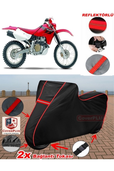CoverPlus غطاء مشمع أسود مشمع للدراجات النارية هوندا XR 650 R غطاء المحرك خيم...