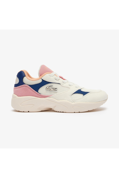 Lacoste حذاء رياضي Storm 96 Lo Vintage للأطفال باللون الكريمي