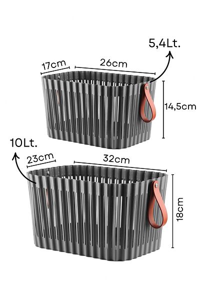 Nandy Home Set of 2 Multipurpose, Rectangular Organizer Basket, Basket with Handles