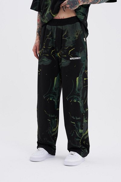 Machinist Men's Abstract Machinist Baggy Black Sweatpants