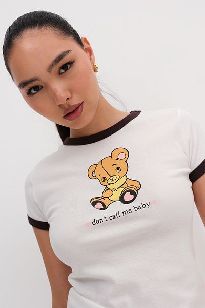 Addax Bear Printed T-Shirt P1779