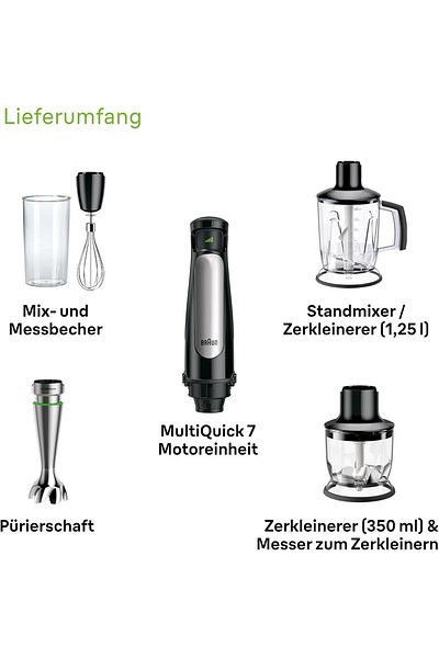 Braun Mq7045X Multiquick 7 1000 W Hand Blender Set