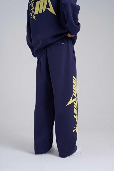 Machinist Ανδρικό παντελόνι με κέντημα Stars oversized Navy Blue