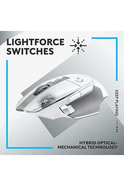 logitech ماوس G502X X Plus Lightspeed اللاسلكي البصري - أبيض