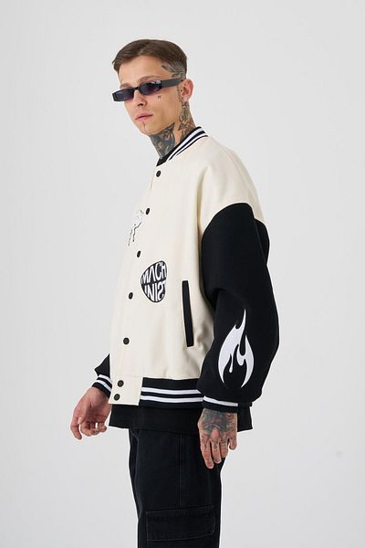 Machinist Men's Cloud Oversize Ecru Bomber Jacket