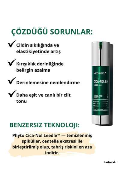 Medipeel Phyto CicaNol B5 6000 Shot Serum 50 ml Spiküller ve centella içeren yüz için peeling serumu