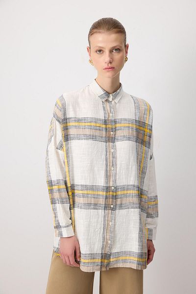 Touché Privé 100% Cotton Plaid Oversize Shirt