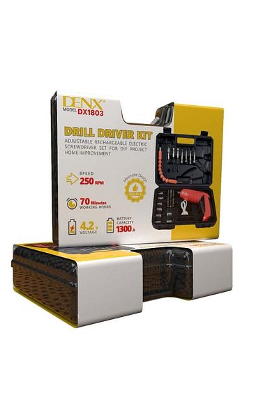 Denx مفك براغي كهربائي صغير لاسلكي قابل لإعادة الشحن مع ملحقات مناسبة للاستخدام المنزلي - من دينكس