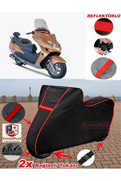 CoverPlus Steel Motor Tiger 150 Tarpaulin Black Motorcycle Tarpaulin Engine C...