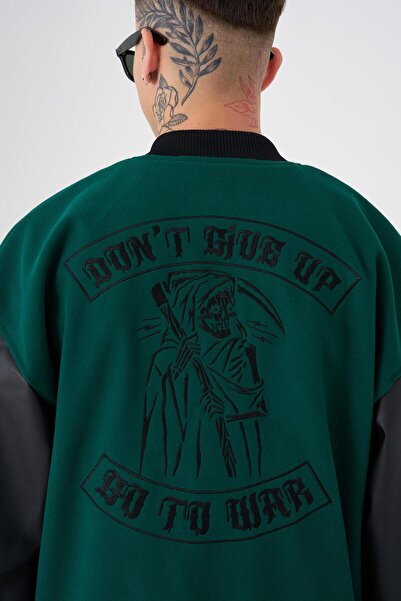 Machinist Erkek Go To War Oversize Yeşil Bomber Ceket