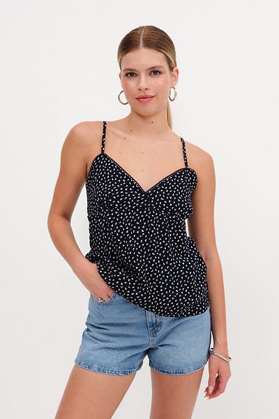 Addax Strappy Patterned Blouse A17006
