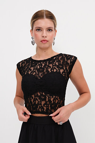 Addax Dantelli Transparan Bluz B1781