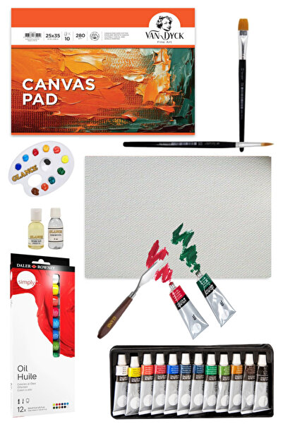 GLANCE Van DyckKanvas Defter 25x35cm 10 Sayfa Daler Rowney Simply Yağlı Boya ...