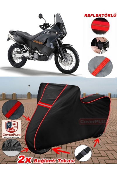 CoverPlus KTM 990 Adventure Tarp BLACK Motorcycle Tarpaulin غطاء المحرك (أحمر...