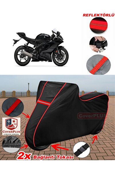 CoverPlus ياماها YZF R6 القماش المشمع الأسود للدراجات النارية القماش المشمع غ...