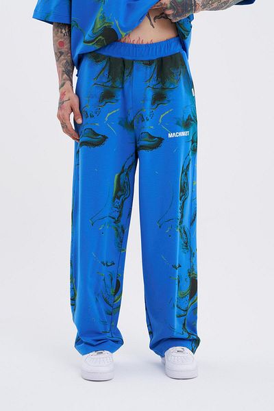 Machinist Men's Abstract Machinist Baggy Blue Sweatpants