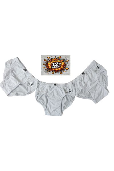 Pardon Boy's Panties/Slips White 12 Pieces