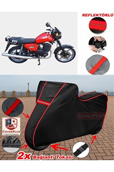 CoverPlus MZ ETZ 301 قماش القنب الأسود للدراجات النارية قماش القنب غطاء المحر...