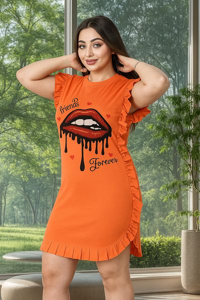 Pink Sky Plus Size Women's Short Sleeve Crew Neck T-Shirt Dress