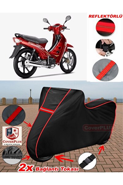 CoverPlus BuMoto/ل Jinling الياقوت 100CC القماش المشمع الأسود للدراجات الناري...