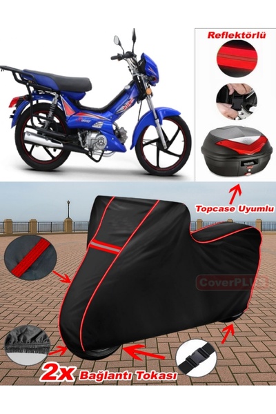 CoverPlus Kuba Runner 50 قماش القنب الأسود Topcase الخلفي متوافق مع القماش ال...