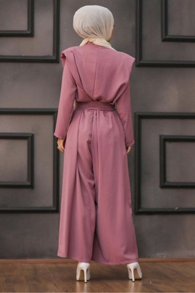 CNG MODA Belted Dusty Rose Hijab Double Set