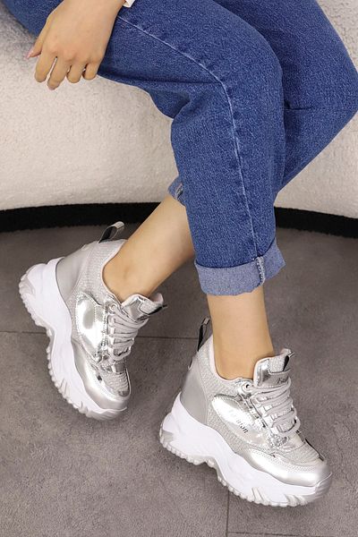 Mamito Ayakkabı Soft High-Sole Lace-Up Sneakers